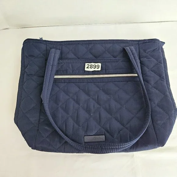 Vera Bradley Tote Bag Small w/ Zippers Performance Twill Classic Navy - Picture 14 of 14